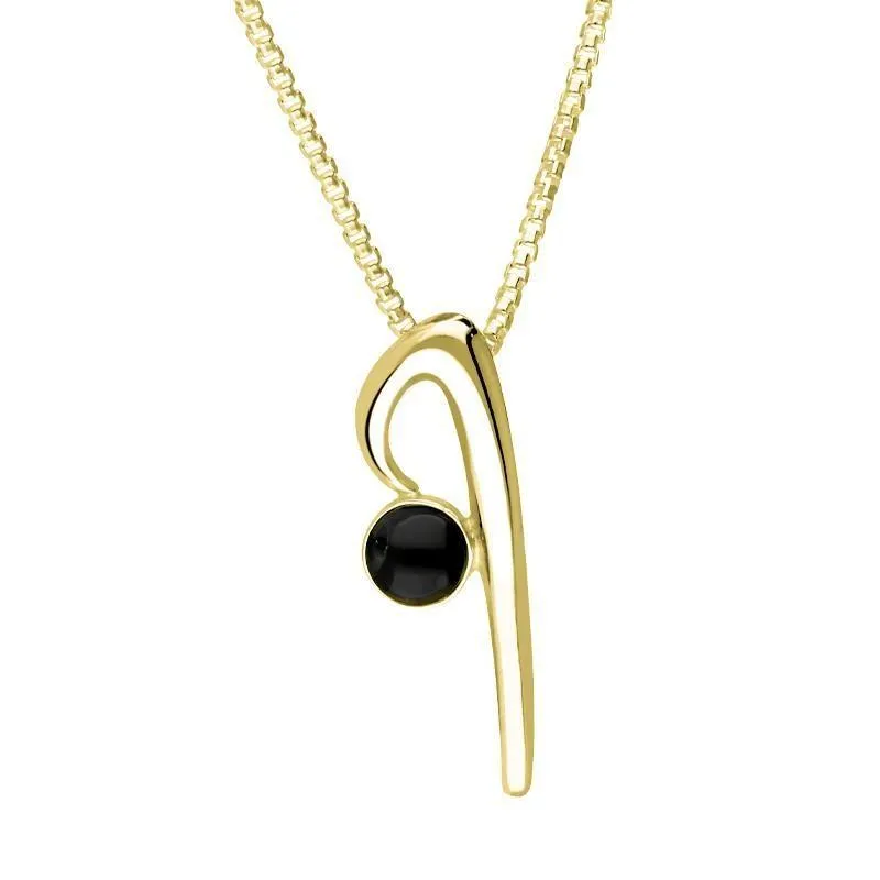 18ct Yellow Gold Whitby Jet Love Letters Initial I Necklace sold by Jura Watches