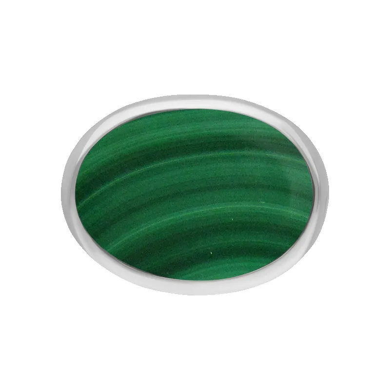 Sterling Silver Malachite Wide Oval Flow Ring D sold by Jura Watches product image thumbnail 4