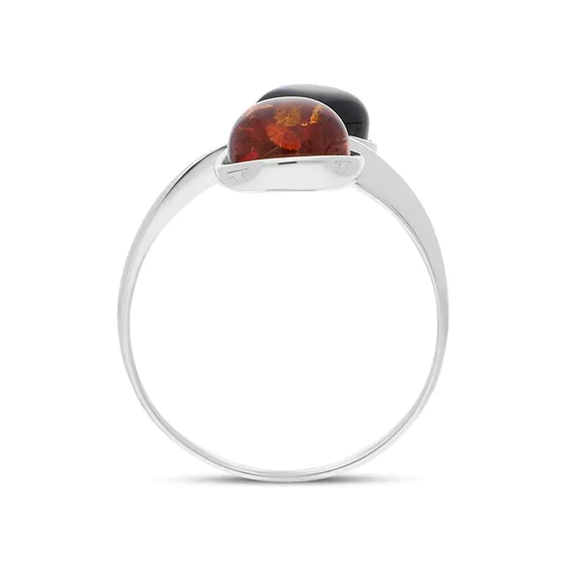 Sterling Silver Amber Whitby Jet Ring sold by Jura Watches product image thumbnail 3