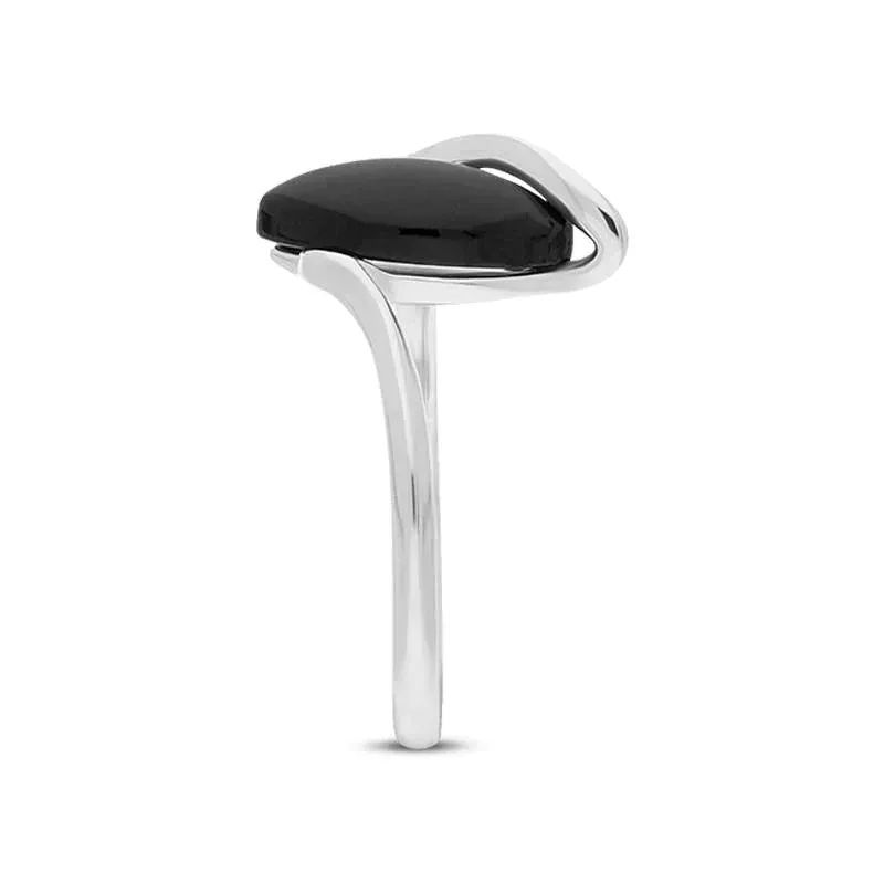Sterling Silver Whitby Jet Marquise Ring sold by Jura Watches product image thumbnail 2