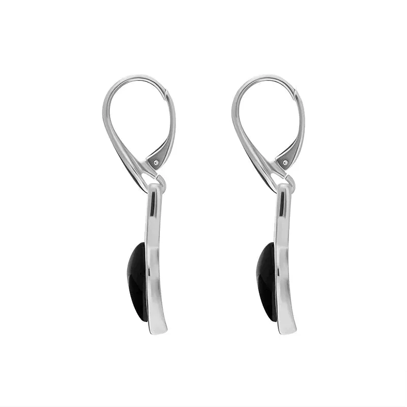 Sterling Silver Whitby Jet Small Leaf Drop Earrings sold by Jura Watches product image thumbnail 2