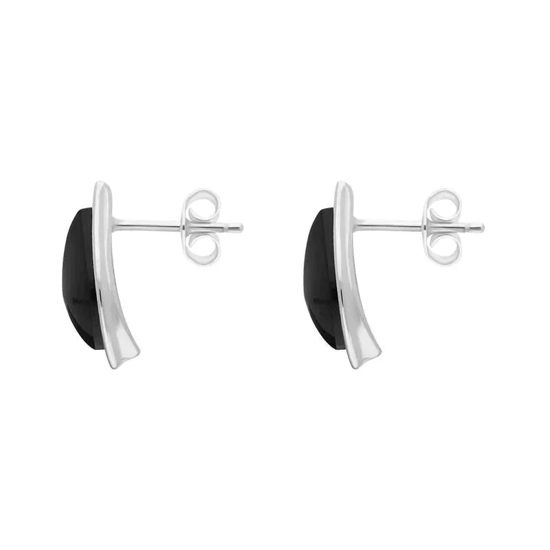 Sterling Silver Whitby Jet Small Leaf Stud Earrings sold by Jura Watches product image thumbnail 2
