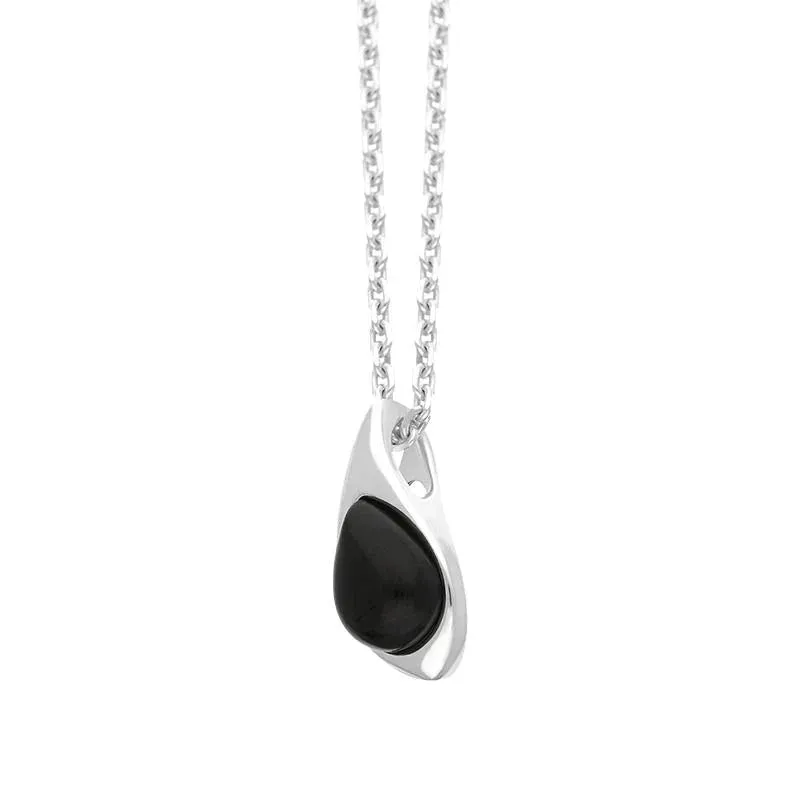 Sterling Silver Whitby Jet Teardrop Pendant sold by Jura Watches product image thumbnail 3