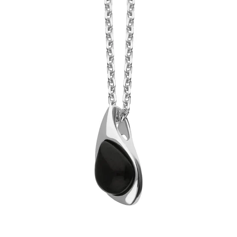 Sterling Silver Whitby Jet Teardrop Pendant sold by Jura Watches product image thumbnail 2