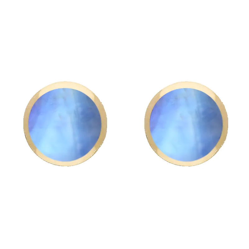 9ct Yellow Gold Sterling Silver Moonstone Stepping Stones Round Stud Earrings sold by Jura Watches