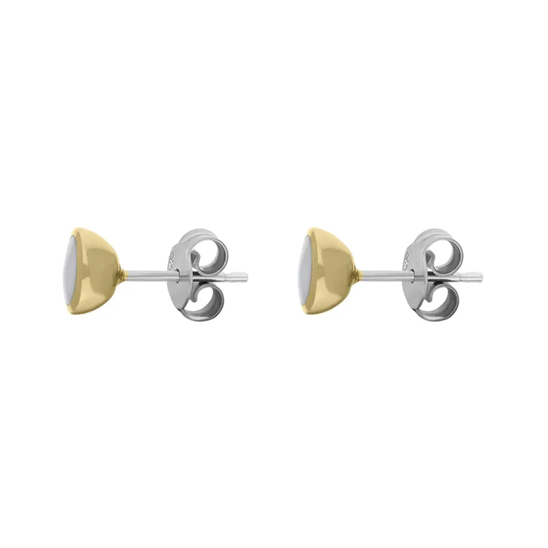 9ct Yellow Gold Sterling Silver Bauxite Stepping Stones Round Stud Earrings sold by Jura Watches product image thumbnail 2