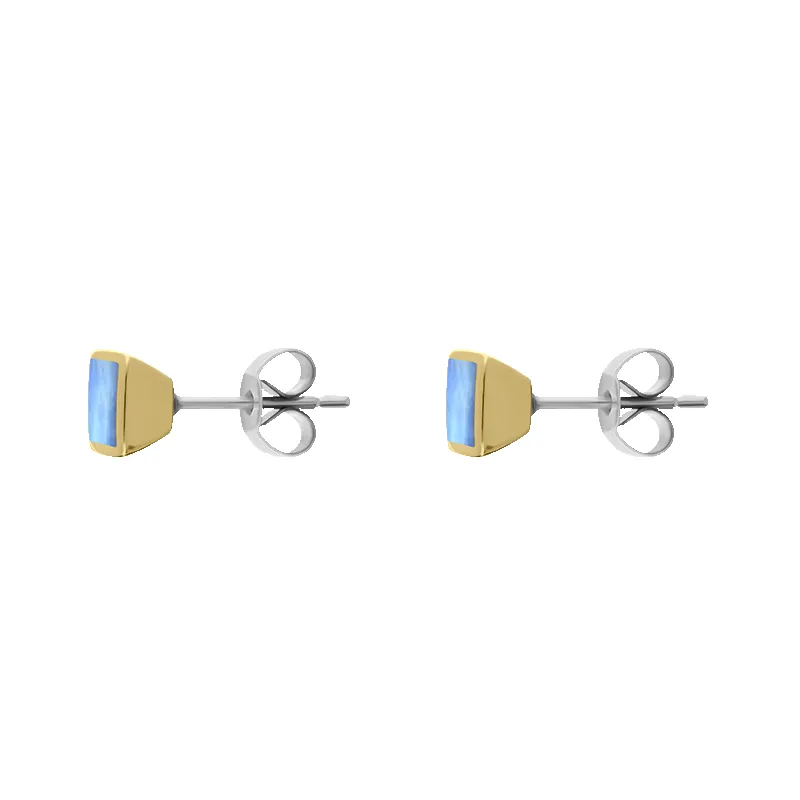 9ct Yellow Gold Sterling Silver Moonstone Stepping Stones Square Stud Earrings sold by Jura Watches product image thumbnail 2