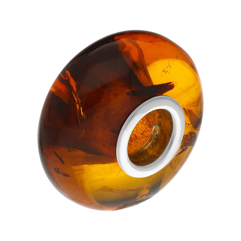 Sterling Silver Baltic Amber Polished Bead Charm sold by Jura Watches