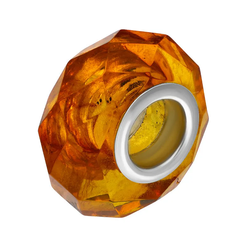 Sterling Silver Baltic Amber Faceted Bead Charm sold by Jura Watches