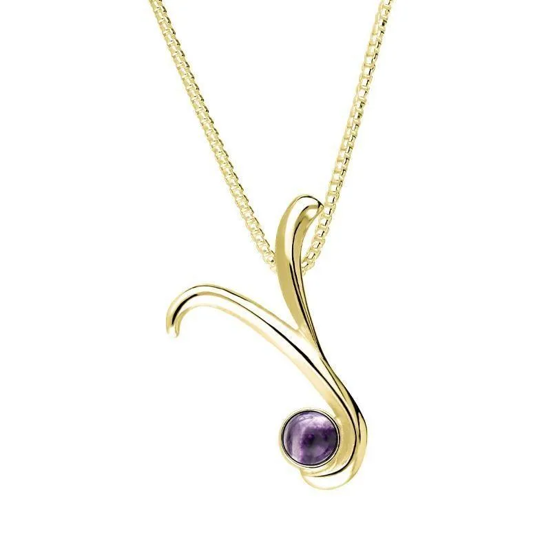 18ct Yellow Gold Blue John Love Letters Initial Y Necklace sold by Jura Watches