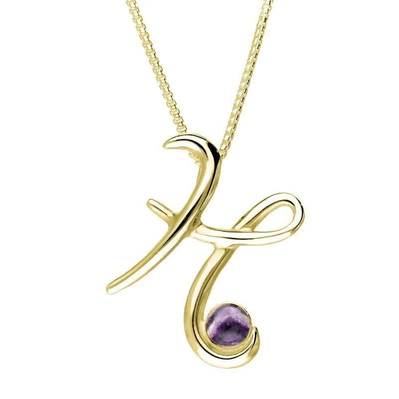 18ct Yellow Gold Blue John Love Letters Initial H Necklace sold by Jura Watches