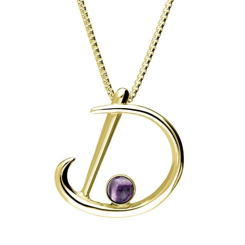18ct Yellow Gold Blue John Love Letters Initial D Necklace sold by Jura Watches