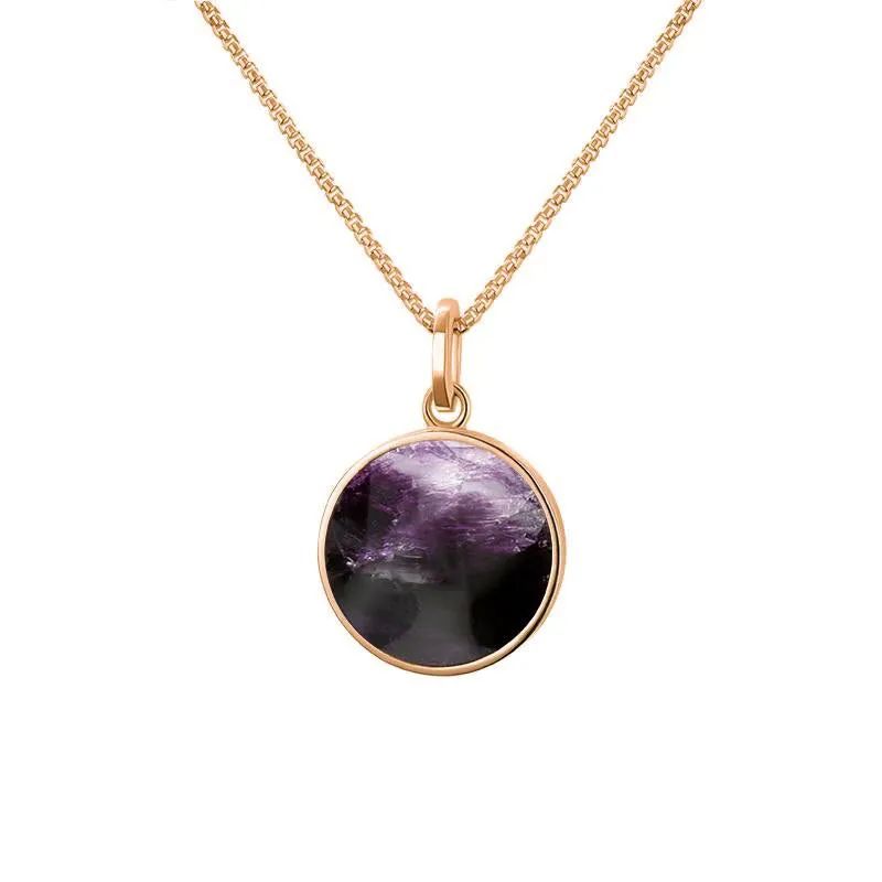 9ct Rose Gold Blue John Zodiac Gemini Round Necklace sold by Jura Watches product image thumbnail 2
