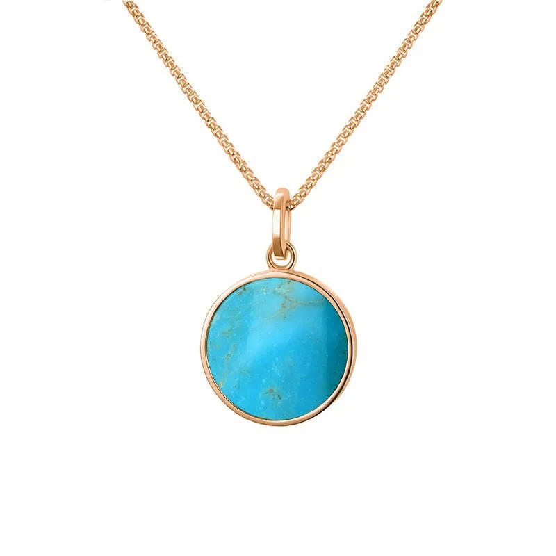 9ct Rose Gold Turquoise Zodiac Aquarius Round Necklace sold by Jura Watches product image thumbnail 2