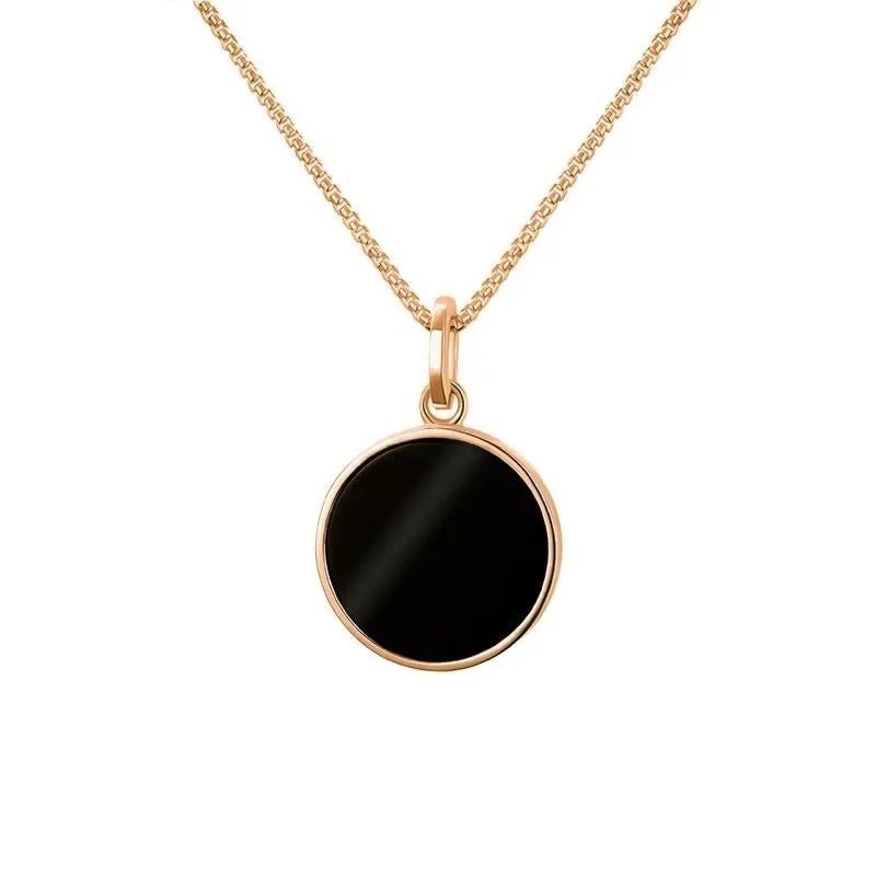 9ct Rose Gold Whitby Jet Zodiac Gemini Round Necklace sold by Jura Watches product image thumbnail 2