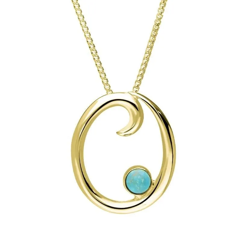 18ct Yellow Gold Turquoise Love Letters Initial O Necklace sold by Jura Watches