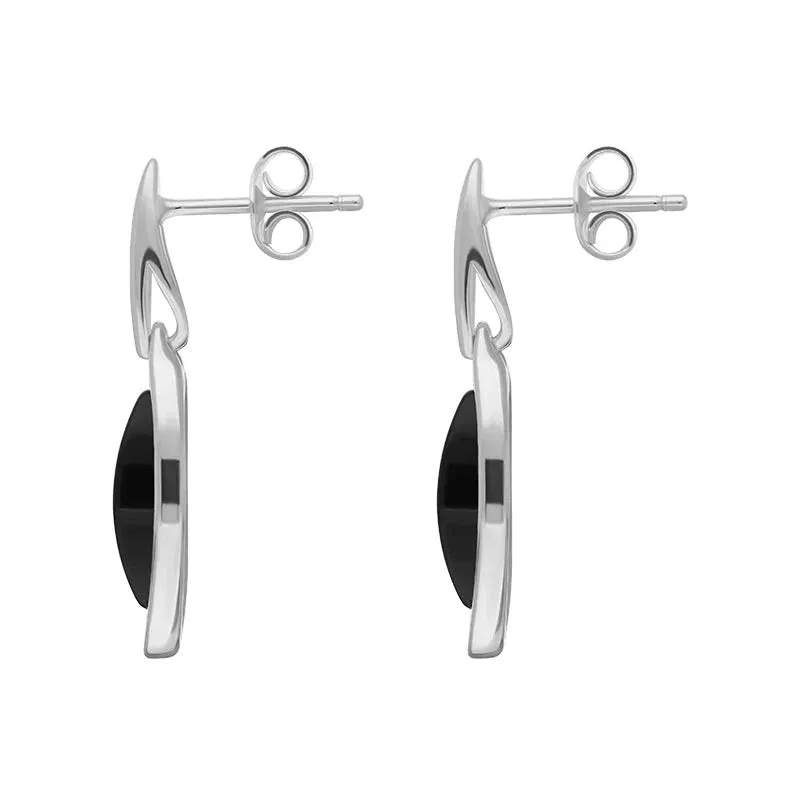 Sterling Silver Whitby Jet Marquise Open Edge Drop Earrings sold by Jura Watches product image thumbnail 2