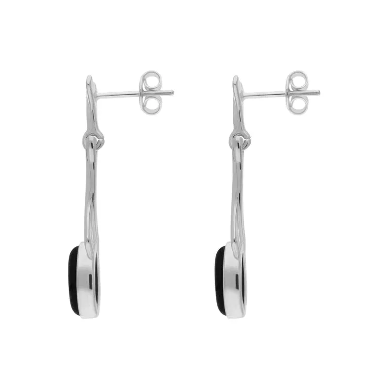 Sterling Silver Whitby Jet Twist Marquise Drop Earrings sold by Jura Watches product image thumbnail 3