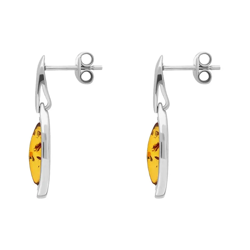 Sterling Silver Amber Marquise Open Edge Drop Earrings sold by Jura Watches product image thumbnail 2