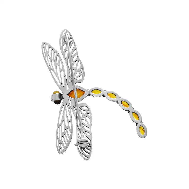 Sterling Silver Baltic Amber Filigree Wings Dragonfly Brooch sold by Jura Watches product image thumbnail 2