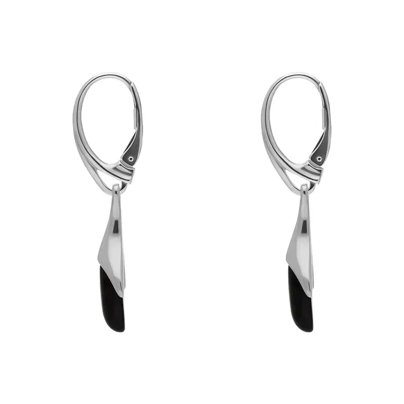 Sterling Silver Whitby Jet Tapered Marquise Drop Earrings sold by Jura Watches product image thumbnail 2