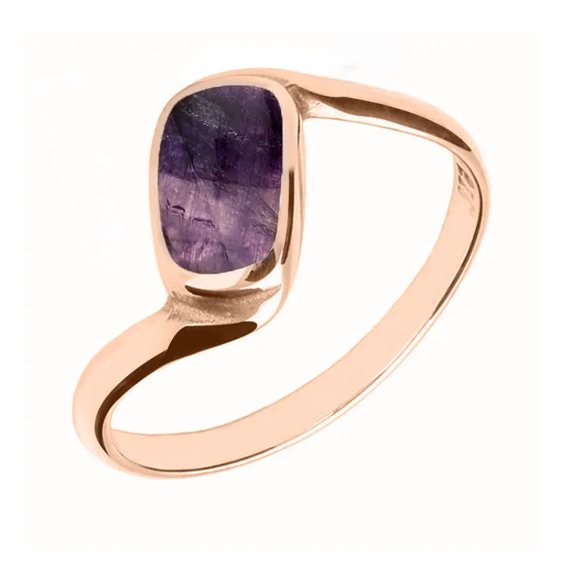9ct Rose Gold Blue John Oblong Twist Ring sold by Jura Watches