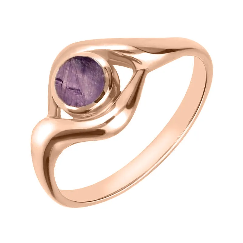 9ct Rose Gold Blue John Round Twist Ring sold by Jura Watches