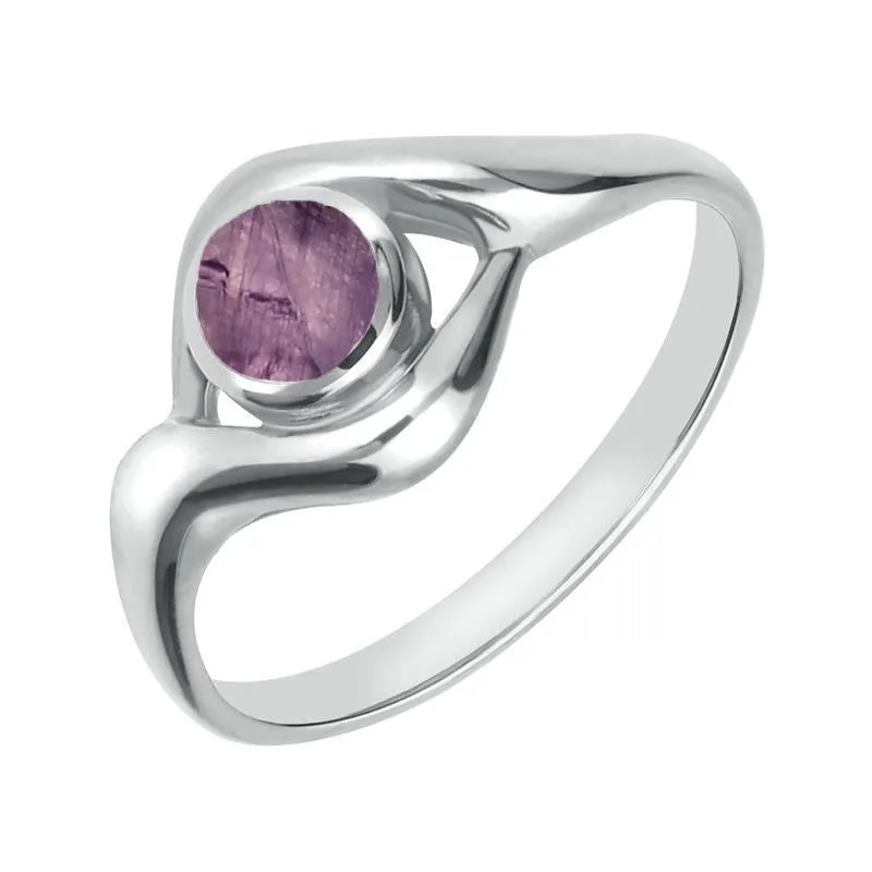 18ct White Gold Blue John Round Twist Ring sold by Jura Watches