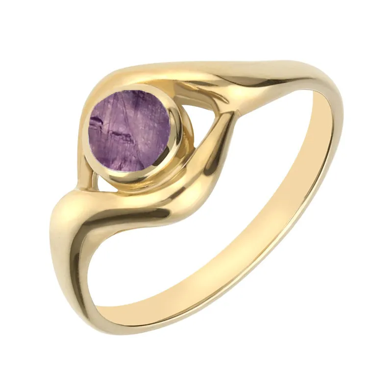 18ct Yellow Gold Blue John Round Twist Ring sold by Jura Watches