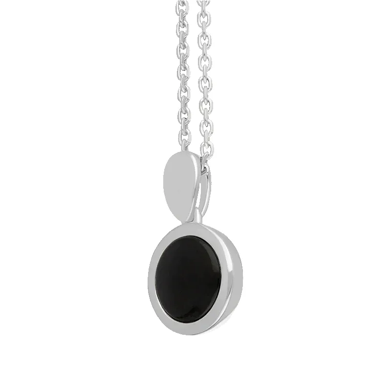 Sterling Silver Whitby Jet Round Open Back Necklace sold by Jura Watches product image thumbnail 2