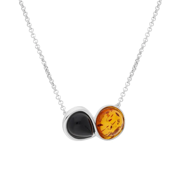 Sterling Silver Whitby Jet Amber Pear Shaped Necklace sold by Jura Watches product image thumbnail 2