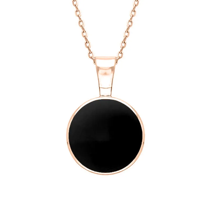 9ct Rose Gold Whitby Jet Heritage Round Necklace sold by Jura Watches
