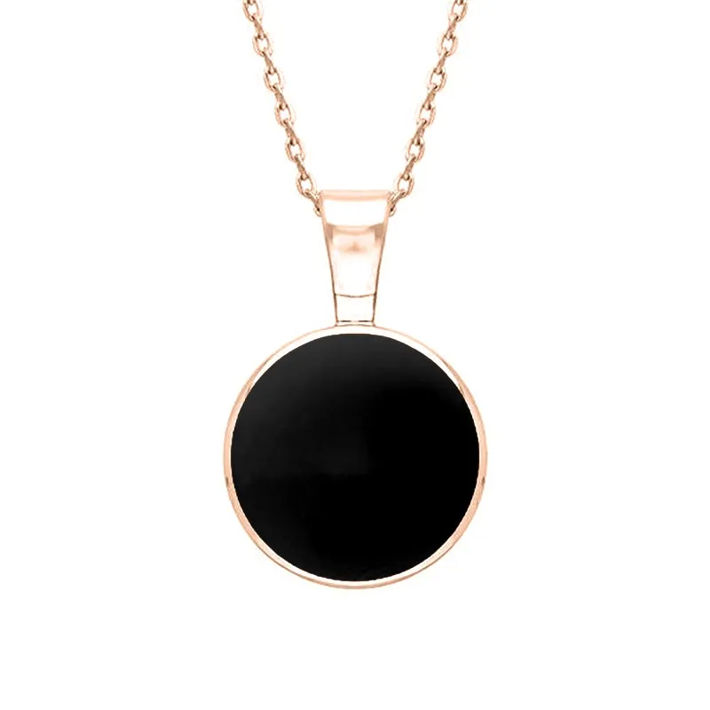 18ct Rose Gold Whitby Jet Heritage Round Necklace sold by Jura Watches