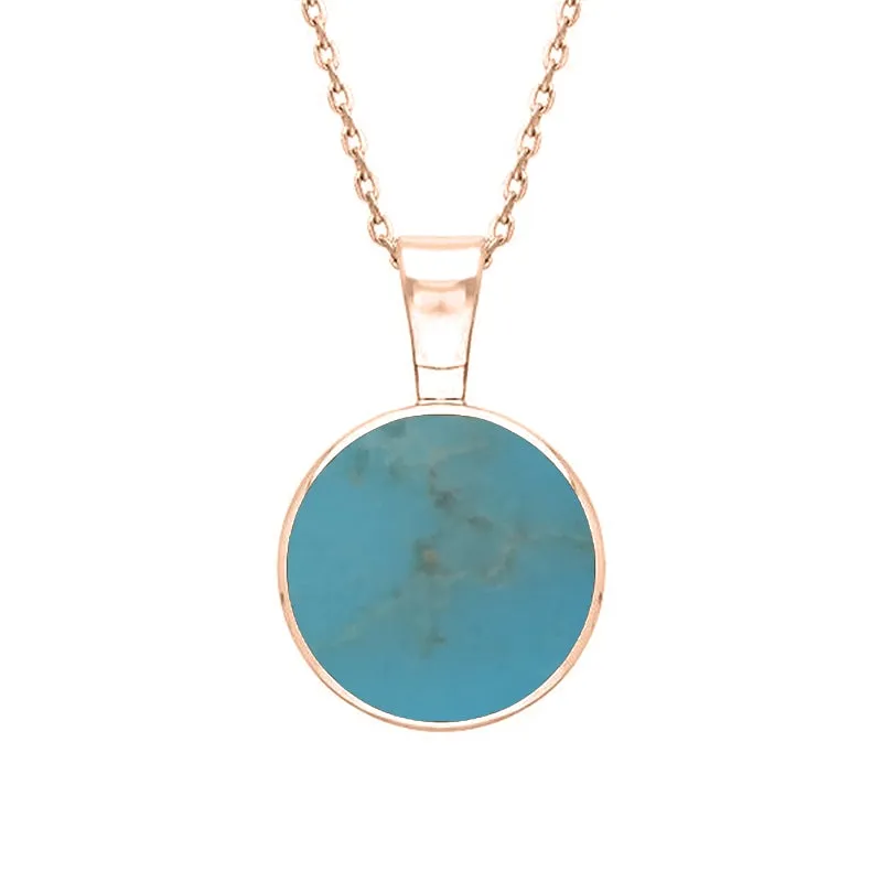 18ct Rose Gold Turquoise Heritage Round Necklace sold by Jura Watches