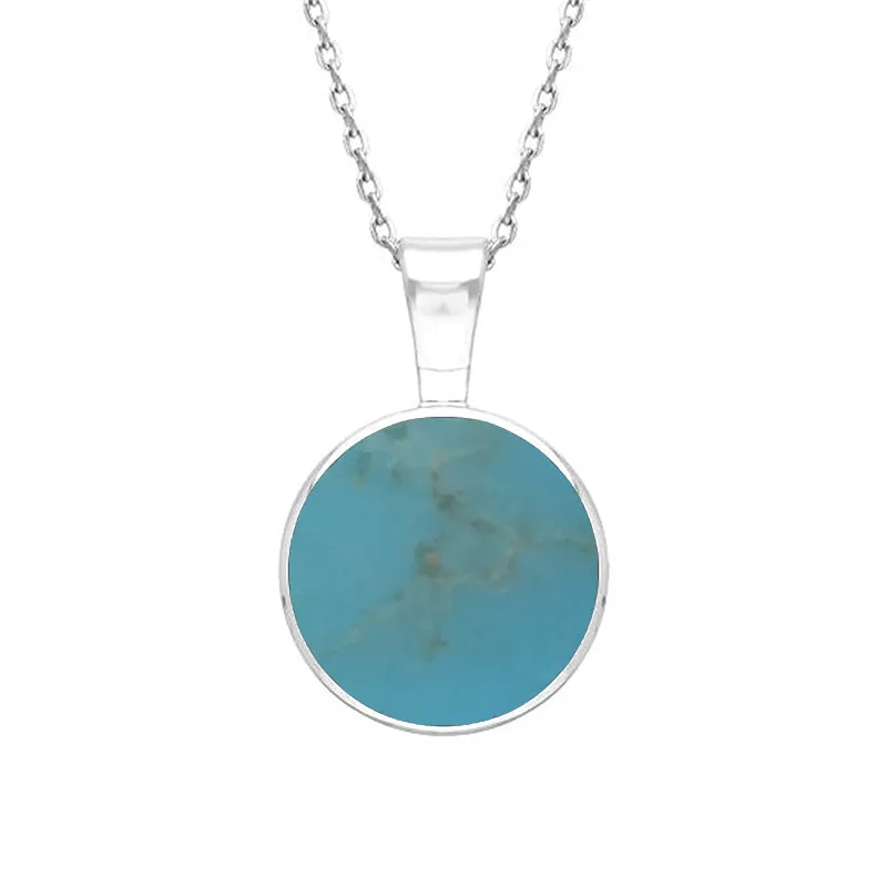 9ct White Gold Turquoise Heritage Round Necklace sold by Jura Watches