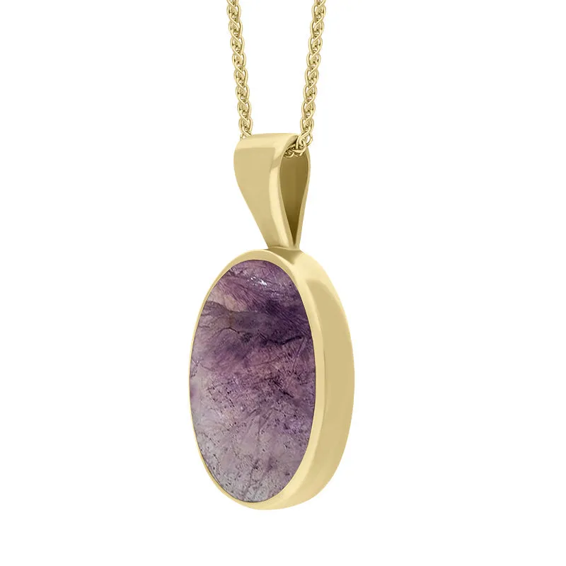 9ct Yellow Gold Blue John Oval Necklace sold by Jura Watches product image thumbnail 2
