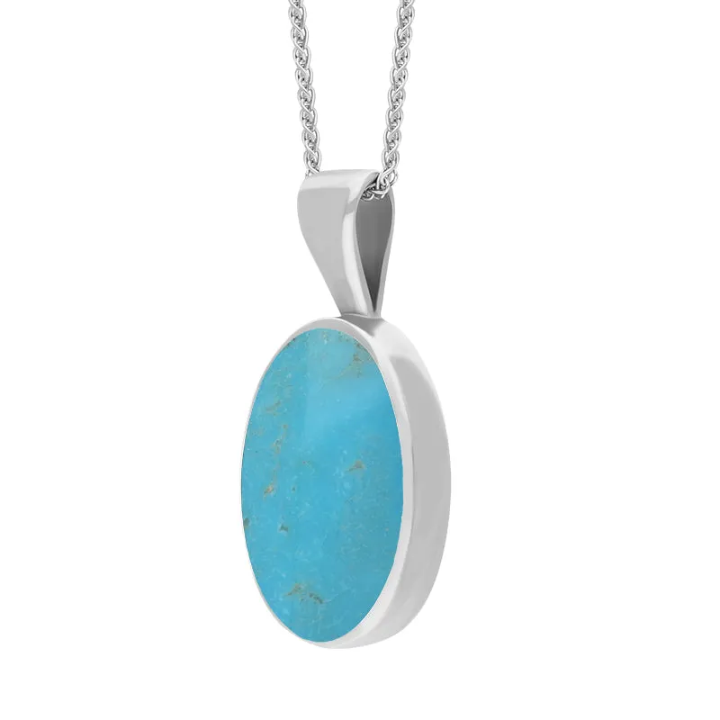 9ct White Gold Turquoise Oval Necklace sold by Jura Watches product image thumbnail 2