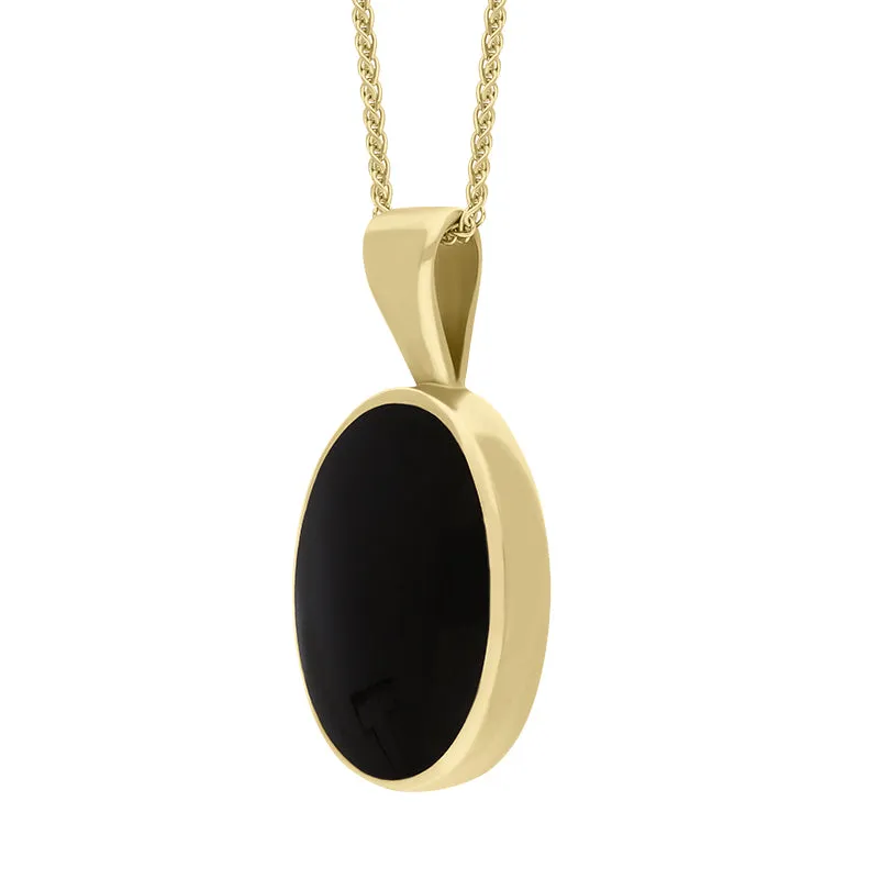 18ct Yellow Gold Whitby Jet Oval Necklace sold by Jura Watches product image thumbnail 2