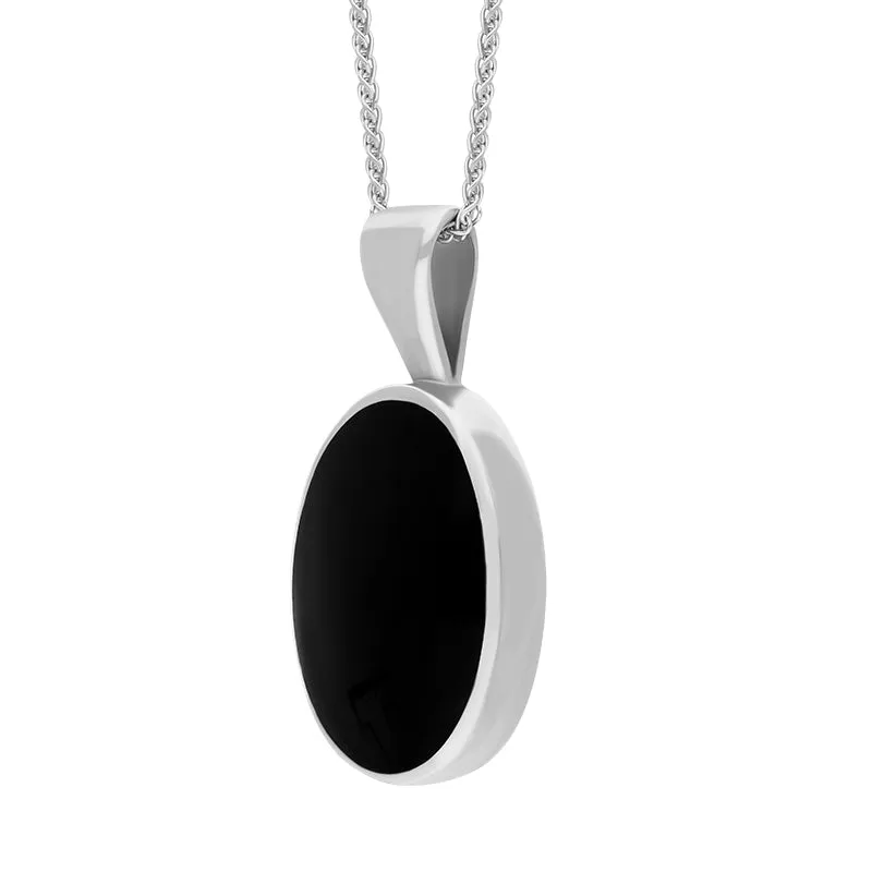 18ct White Gold Whitby Jet Oval Necklace sold by Jura Watches product image thumbnail 2