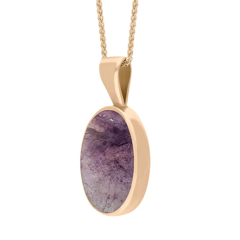 18ct Rose Gold Blue John Oval Necklace sold by Jura Watches product image thumbnail 2