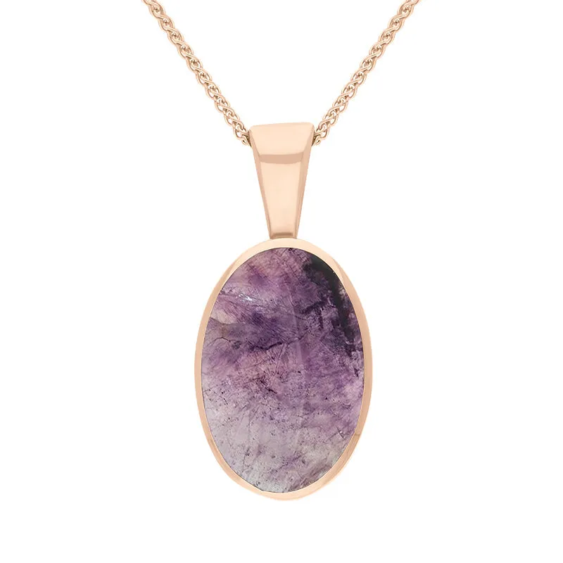18ct Rose Gold Blue John Oval Necklace sold by Jura Watches