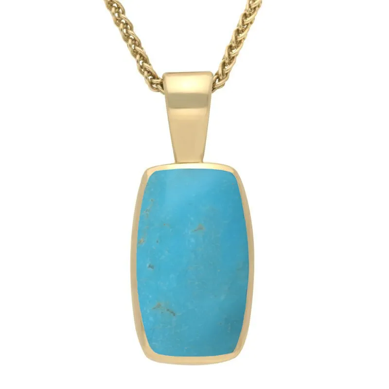 9ct Yellow Gold Turquoise Barrel Shaped Necklace sold by Jura Watches