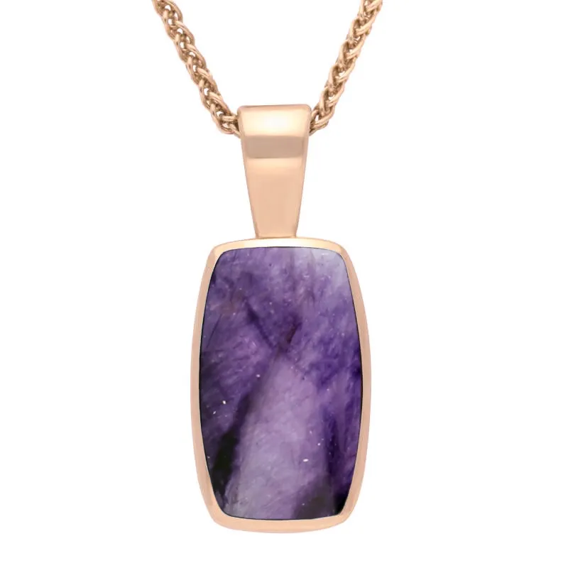 18ct Rose Gold Blue John Barrel Shaped Necklace sold by Jura Watches