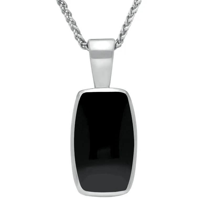 18ct White Gold Whitby Jet Barrel Shaped Necklace sold by Jura Watches