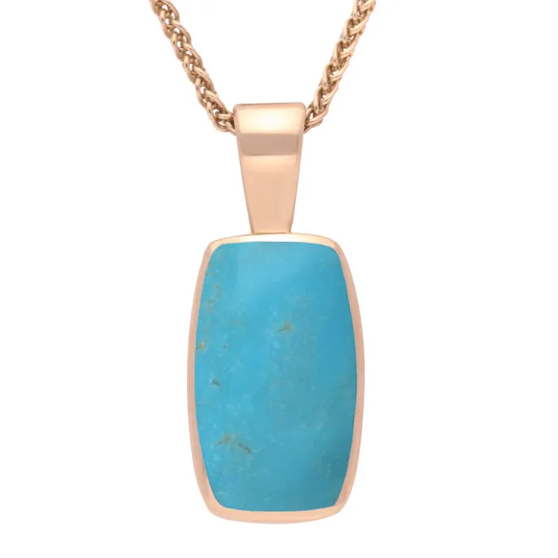 18ct Rose Gold Turquoise Barrel Shaped Necklace sold by Jura Watches