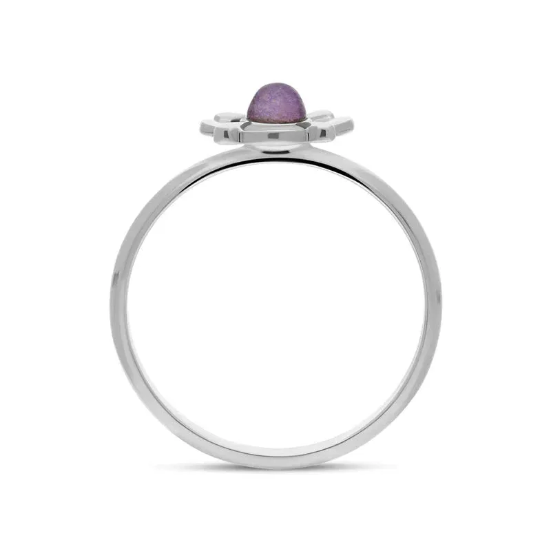 Sterling Silver Blue John Four Petal Round Ring sold by Jura Watches product image thumbnail 2