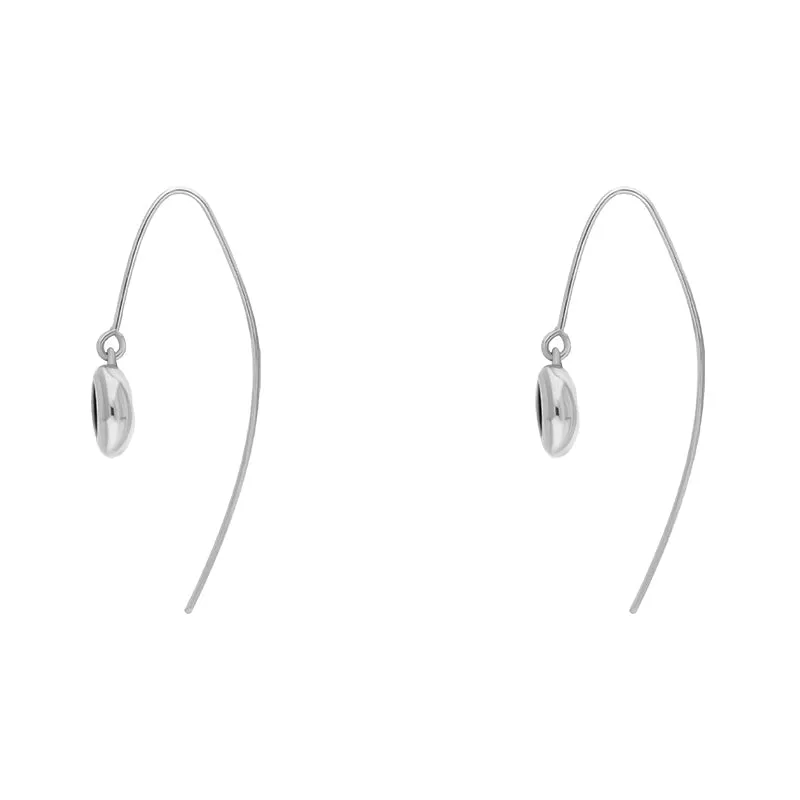 Sterling Silver Whitby Jet Heart Disc Drop Earrings sold by Jura Watches product image thumbnail 3