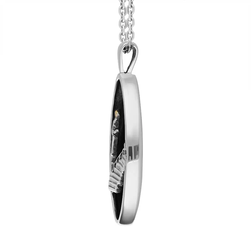 Yellow Gold Plated Sterling Silver Whitby Jet Marquise Necklace sold by Jura Watches product image thumbnail 5