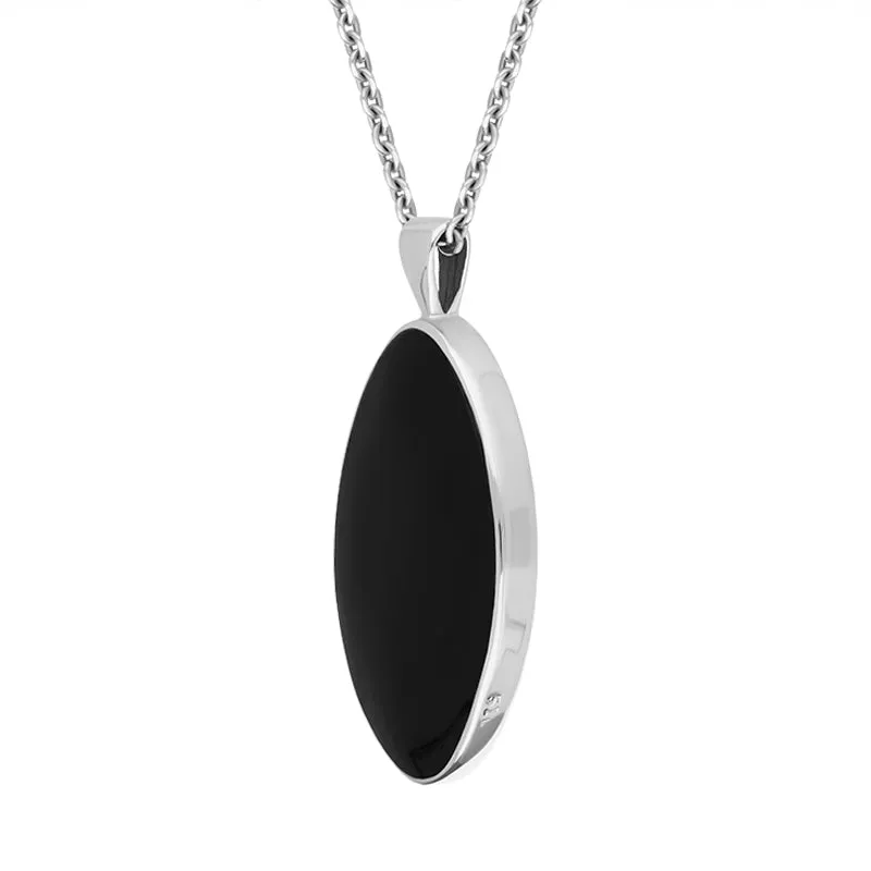 Yellow Gold Plated Sterling Silver Whitby Jet Marquise Necklace sold by Jura Watches product image thumbnail 4