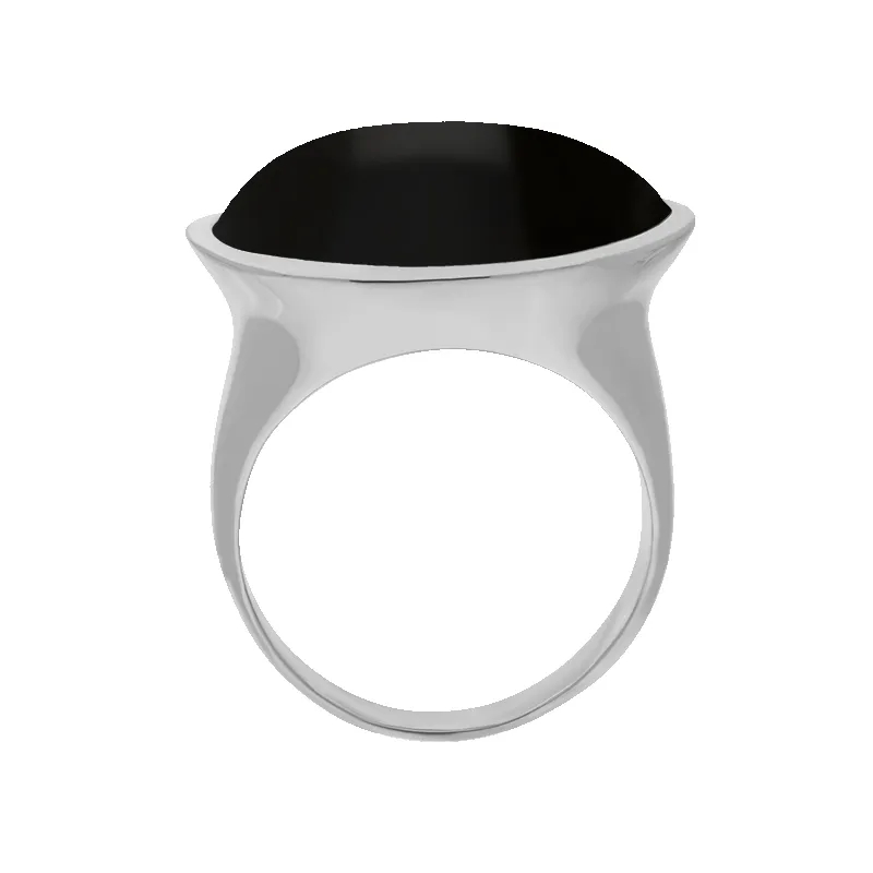 Sterling Silver Whitby Jet Oval Statement Ring D sold by Jura Watches product image thumbnail 2